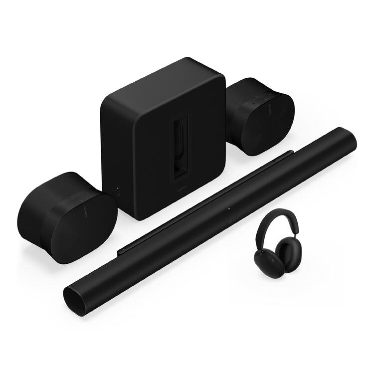 Sonos | Ensemble de divertissement personnel haut de gamme avec Arc Ultra - 9.1.4 Canaux + Ace + Sub 4 + 2 Era 100 - Noir-SONXPLUS Rivière-du-Loup