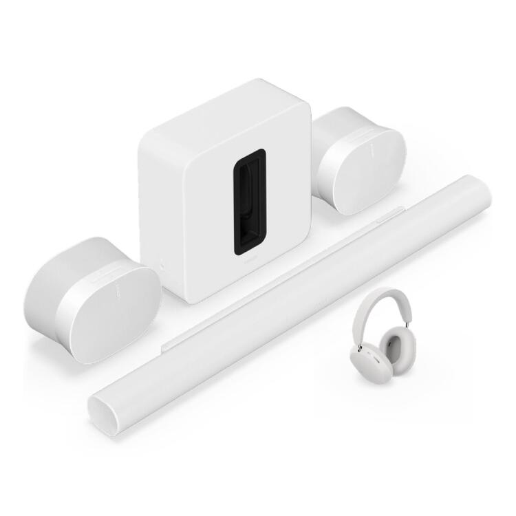 Sonos | Ensemble de divertissement personnel haut de gamme avec Arc Ultra - 9.1.4 Canaux + Ace + Sub 4 + 2 Era 100 - Blanc-SONXPLUS Rivière-du-Loup
