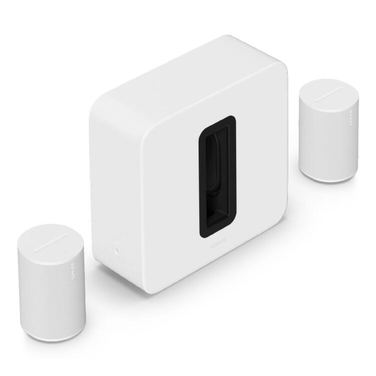 Sonos | Ensemble complémentaire haut de gamme pour cinéma maison - Sub 4 + 2 Era 100 - Blanc-SONXPLUS Rivière-du-Loup