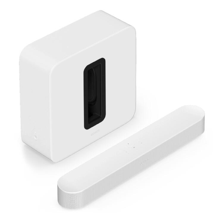 Sonos | Ensemble de divertissement haut de gamme avec Beam + Sub 4 - Sans fil - Wi-Fi - Blanc-SONXPLUS Rivière-du-Loup