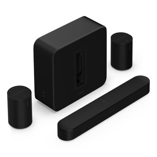 Sonos | Ensemble immersif haut de gamme avec Beam + Sub 4 + 2 Era 100 - Sans fil - Wi-Fi - Noir-Sonxplus Rivière-du-Loup