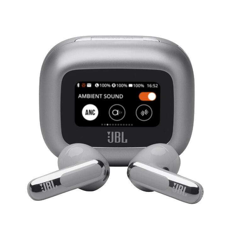 JBL Live Flex 3 | Écouteurs intra-auriculaire - Sans fil - Réduction de bruit - Écran tactile 1,45" - Argent-SONXPLUS Rivière-du-Loup