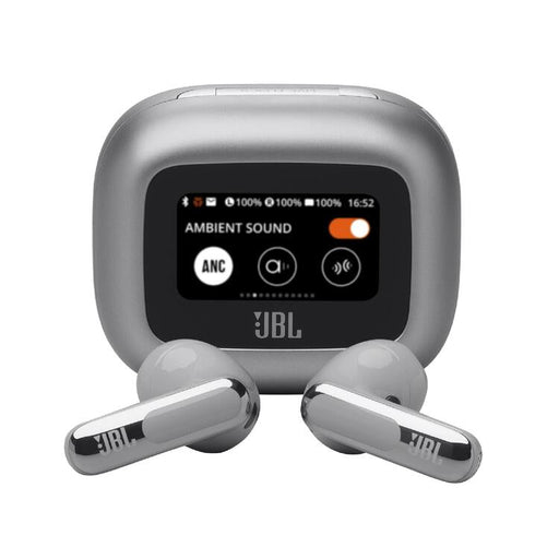 JBL Live Flex 3 | Écouteurs intra-auriculaire - Sans fil - Réduction de bruit - Écran tactile 1,45" - Argent-SONXPLUS Rivière-du-Loup