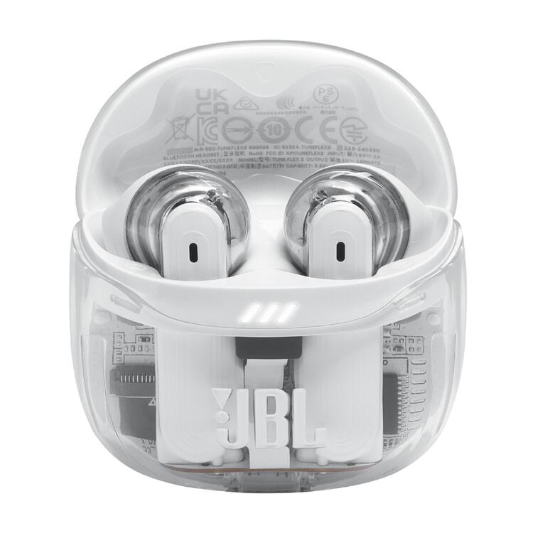 JBL Tune Flex 2 | Écouteurs intra-auriculaires - 100% Sans fil - Bluetooth - Réduction de bruit - 6 Microphones - IP54 - Blanc Fantôme-SONXPLUS Rivière-du-Loup