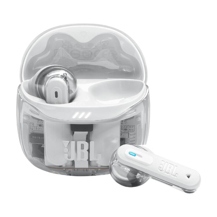 JBL Tune Flex 2 | Écouteurs intra-auriculaires - 100% Sans fil - Bluetooth - Réduction de bruit - 6 Microphones - IP54 - Blanc Fantôme-SONXPLUS Rivière-du-Loup