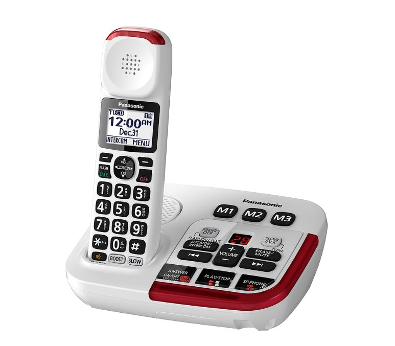 Panasonic KX-TGM470W | Téléphone sans fil - 1 combiné - Répondeur - Amplifié 2X - Blanc-SONXPLUS Rivière-du-Loup