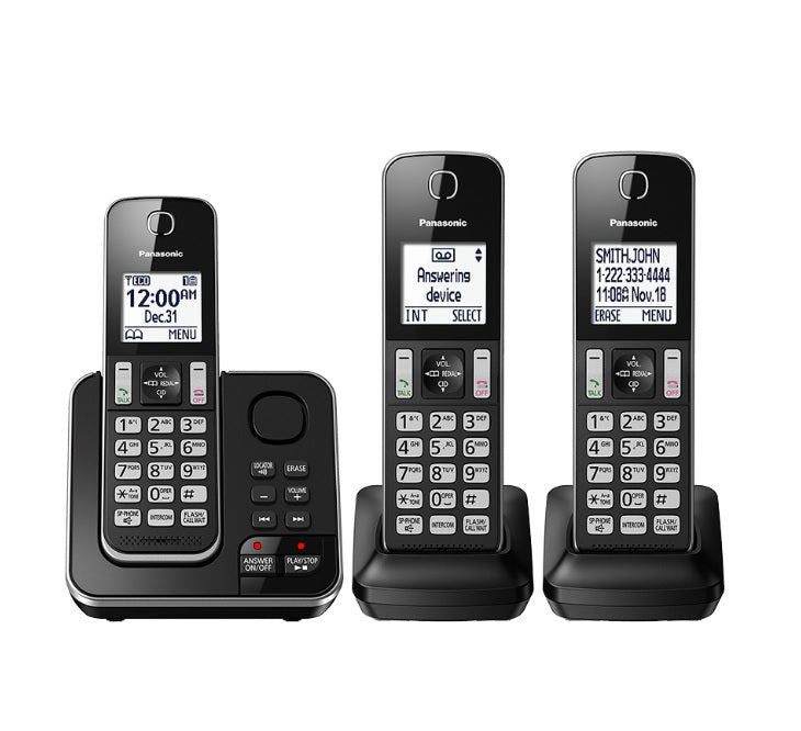 Panasonic KX-TGD393B | Téléphone sans fil - 3 combinés - Répondeur - Noir-SONXPLUS Rivière-du-Loup