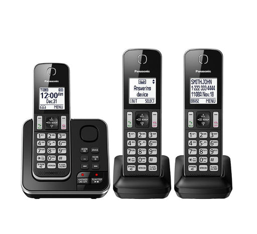 Panasonic KX-TGD393B | Téléphone sans fil - 3 combinés - Répondeur - Noir-SONXPLUS Rivière-du-Loup