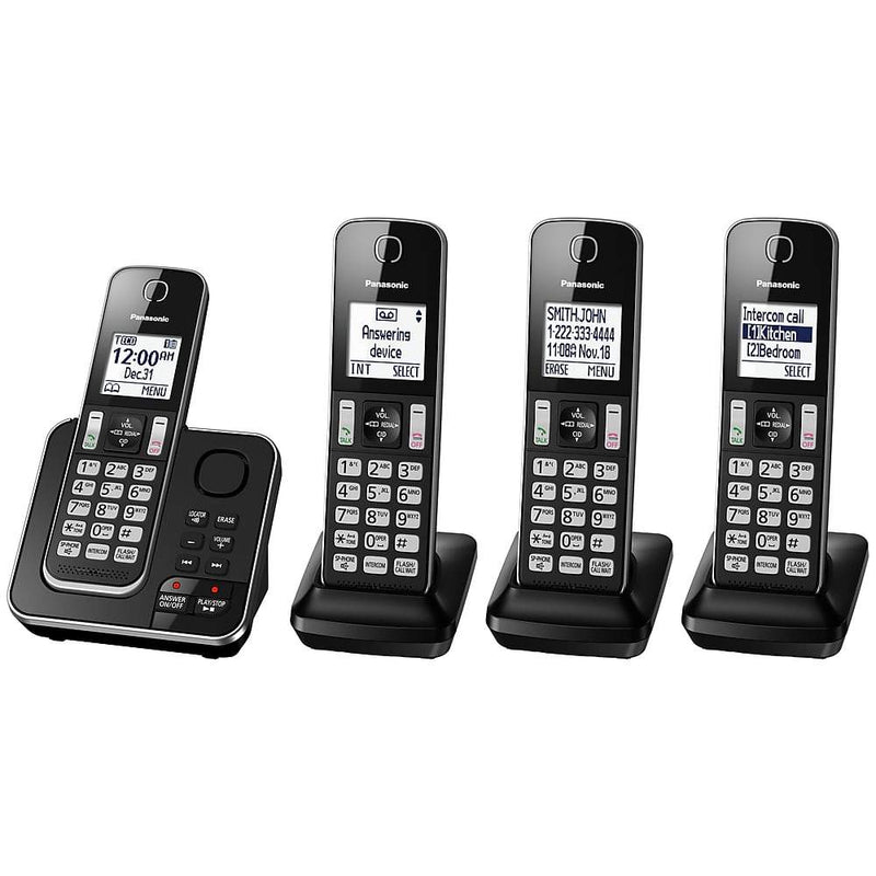 Panasonic KX-TGD394B | Téléphone sans fil - 4 combinés - Répondeur - Noir-SONXPLUS Rivière-du-Loup
