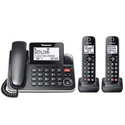 Panasonic KXTGF872B | Combo téléphone sans fil - 1 combiné fixe et 2 combinés sans fil - Répondeur - Noir-SONXPLUS Rivière-du-Loup