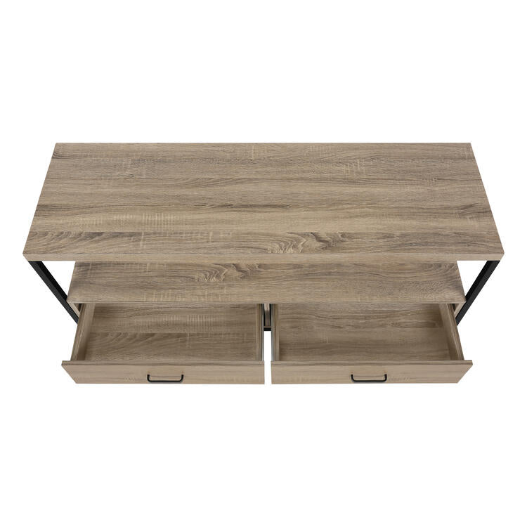 Monarch Specialties I2872 | Meuble TV - 48" - 2 Tiroirs de rangement - Taupe foncé-SONXPLUS Rivière-du-Loup