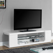 Monarch Specialties I3535 | Meuble TV - 60" - 1 Tablette en verre - Blanc-SONXPLUS Rivière-du-Loup
