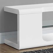 Monarch Specialties I3535 | Meuble TV - 60" - 1 Tablette en verre - Blanc-SONXPLUS Rivière-du-Loup