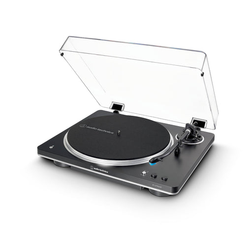 Audio-Technica AT-LP70XBTBS | Table tournante Stéréo - Sans fil - Bluetooth - Entraînement par courroie - Entièrement automatique - Noir/Argent | 02 | Sonxplus Rivière-du-Loup